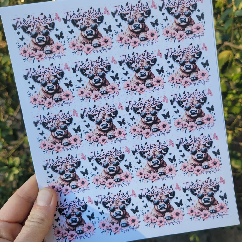 Floral Thank You Stickers
